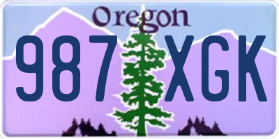 OR license plate 987XGK