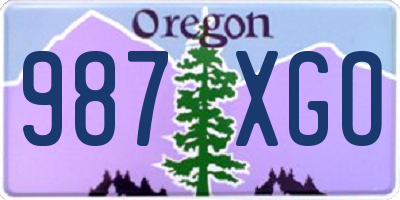 OR license plate 987XGO