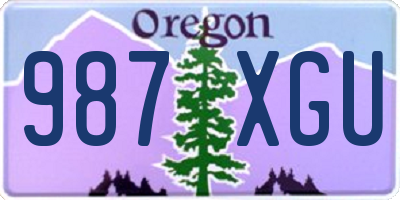 OR license plate 987XGU
