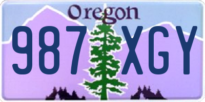 OR license plate 987XGY