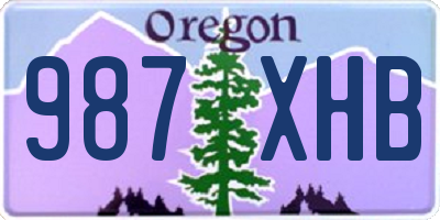 OR license plate 987XHB