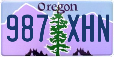 OR license plate 987XHN