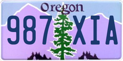 OR license plate 987XIA