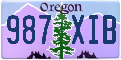 OR license plate 987XIB