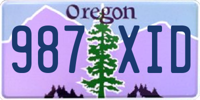 OR license plate 987XID