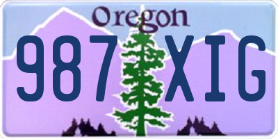OR license plate 987XIG