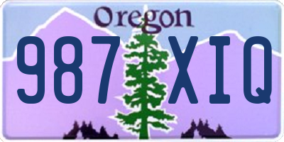OR license plate 987XIQ