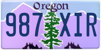 OR license plate 987XIR