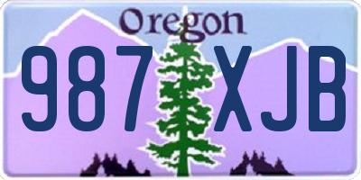OR license plate 987XJB