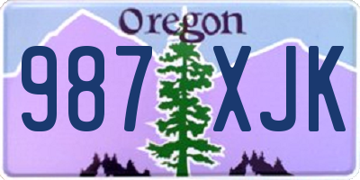 OR license plate 987XJK