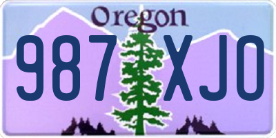 OR license plate 987XJO