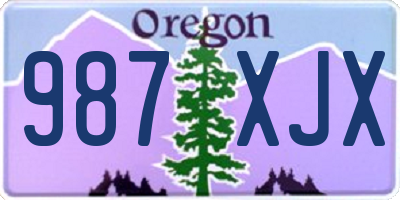 OR license plate 987XJX