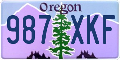 OR license plate 987XKF