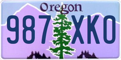 OR license plate 987XKO