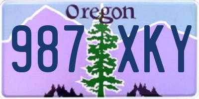 OR license plate 987XKY
