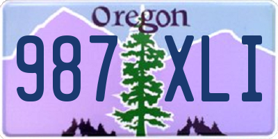OR license plate 987XLI