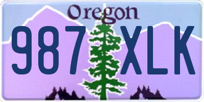 OR license plate 987XLK