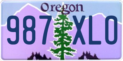 OR license plate 987XLO