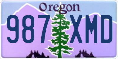 OR license plate 987XMD