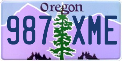 OR license plate 987XME