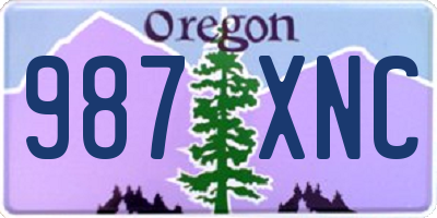 OR license plate 987XNC