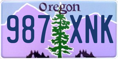 OR license plate 987XNK