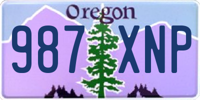 OR license plate 987XNP