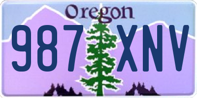 OR license plate 987XNV