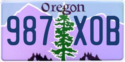 OR license plate 987XOB