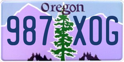OR license plate 987XOG