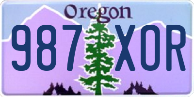 OR license plate 987XOR