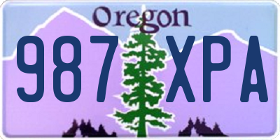OR license plate 987XPA