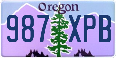 OR license plate 987XPB