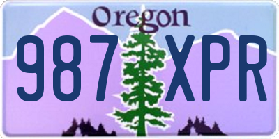 OR license plate 987XPR