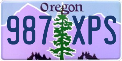 OR license plate 987XPS