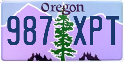 OR license plate 987XPT