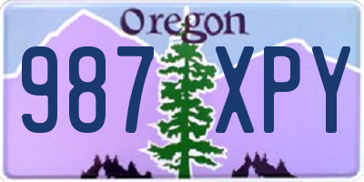 OR license plate 987XPY