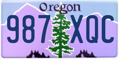 OR license plate 987XQC
