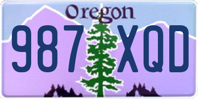 OR license plate 987XQD