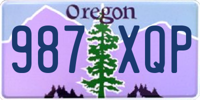 OR license plate 987XQP