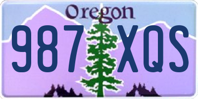 OR license plate 987XQS