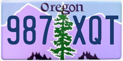 OR license plate 987XQT