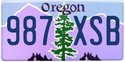 OR license plate 987XSB