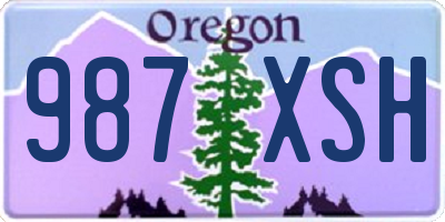 OR license plate 987XSH