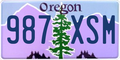 OR license plate 987XSM