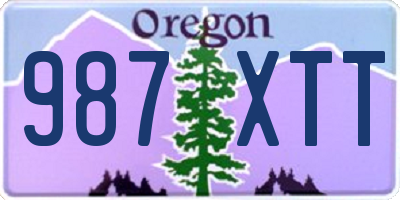 OR license plate 987XTT