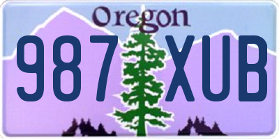 OR license plate 987XUB