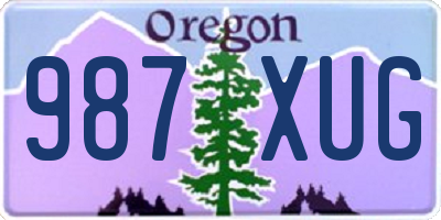 OR license plate 987XUG