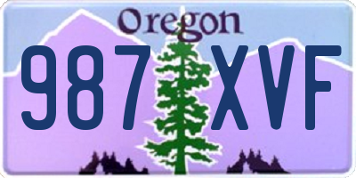 OR license plate 987XVF
