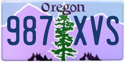 OR license plate 987XVS